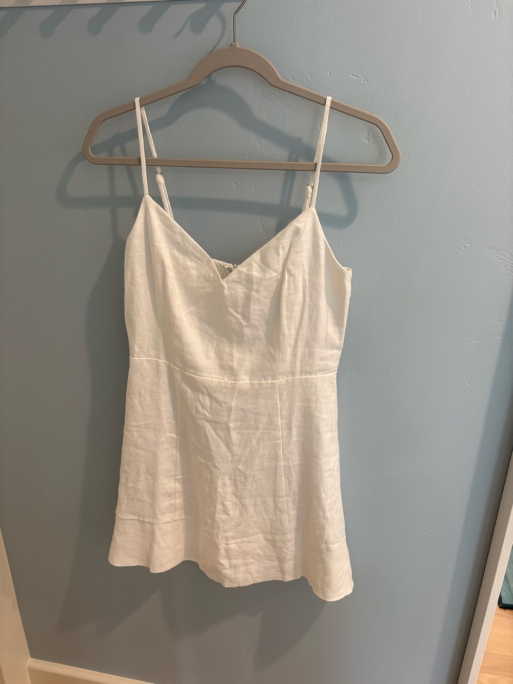 Reformation Holt linen white  Smocked Tank Dress